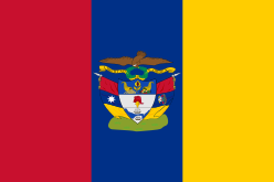 Bandera de guerra de la Nueva Granada, en uso entre 1834 y 1861.