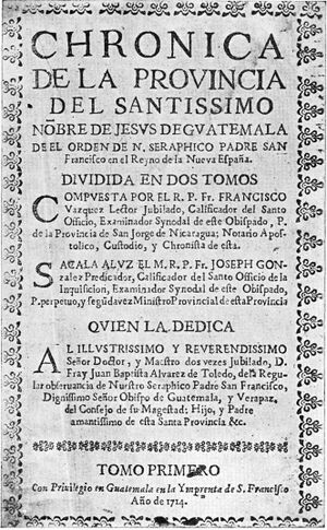 1 Portada 1a Edicion Cronica Franciscana (1714).jpg